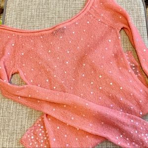 3/$20 Bebe pink sequined tunic